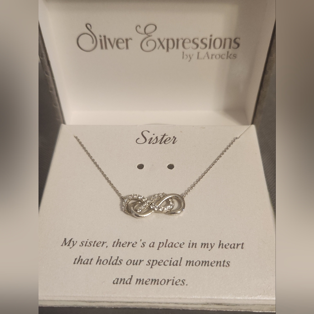 Expressions Sister Infinity Necklace - Silver Plated